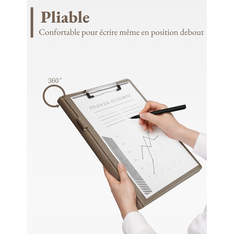 Mymazn Document Bag A4 Document Bag PU Leather Block Holder