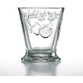 La Rochere Versailles Glass Tumbler Set of 6 – French Clear Tumblers with Baroque Shell & Scroll Motif – Elegant Pressed Glassware Drinking Glasses for Water, Juice & Entertaining (8.5 Oz)