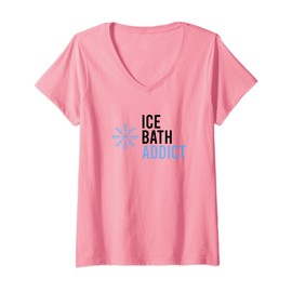 Womens Ice bathing ice water ice swimming cold showers cold funny V-Neck T-Shirt