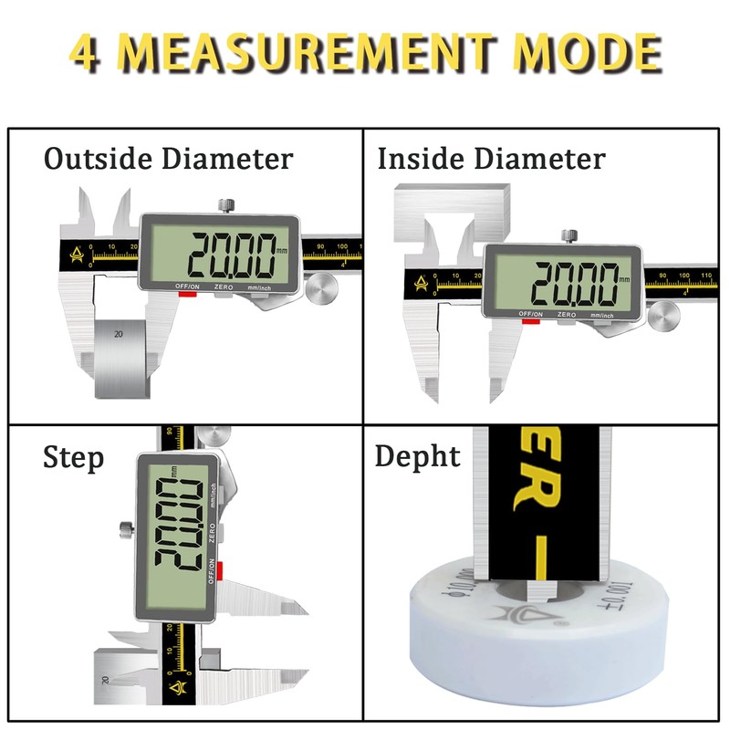 Digital Caliper, ACEMETER 0-6 Inch Vernier Calipers Measuring Tool Electronic
