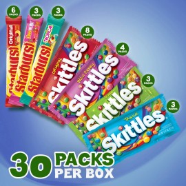 Wrigley's SKITTLES & STARBURST Full Size Variety Mix for Christmas Candy Gifts & Stocking