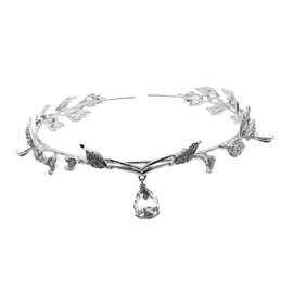 Healvian 1pc Leaf Crystal Pendant Headband Vintage Wedding Hair Accessories for Brides Bridesmaids Elegant Floral Design for Daily Wear Special Occasions