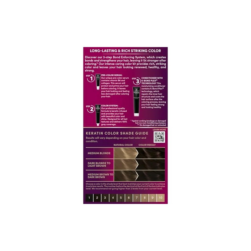 Schwarzkopf Keratin Color Permanent Hair Color Cream, 3.0 Espresso