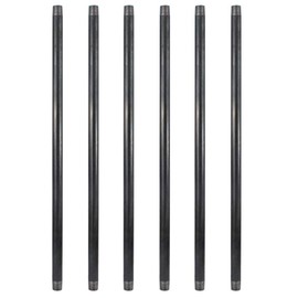GeilSpace 6 Pack 1/2" x 42" Heavy Duty Pre-Cut Grey Metal Pipe, Industrial Steel Fits Standard Half Inch Threaded Pipes and Fittings - Vintage DIY Industrial Shelving (1/2" × 42", Grey)