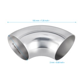 SEHOI 2 PCS 3 Inch Exhaust Elbow Pipe, 90 Degree Stainless Steel Mandrel Bend Elbow, 2mm Thickness Elbow Exhaust Bend Tubing for Modified Exhaust Elbow Pipe, Stair Handrail