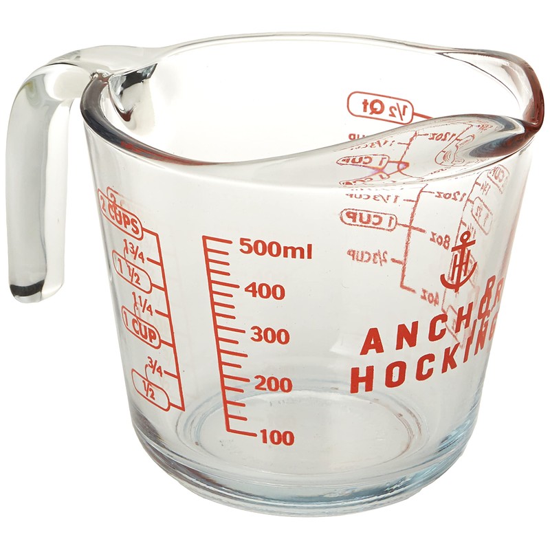 Anchor Hocking Glass Open Handle Measuring Cup, 16 oz