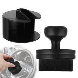 Auto Tyre Cleaning Brush, Car Tire Shine Brush, Black Reusable Washable Car Detailing Brush with Stand Cover Soft Tire Shine Applicator for Auto Detail Vents Dash Trim Seats Interior Emblems Wheels
