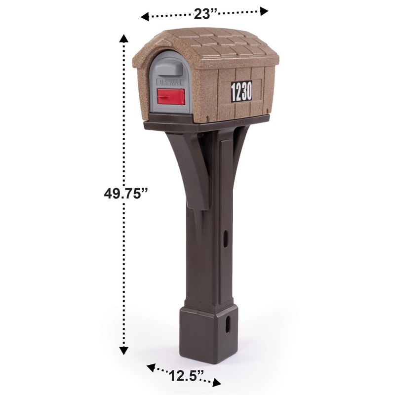 Simplay3 Classic Home Plastic Residential Mailbox & Post Mount Combo