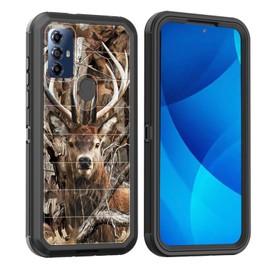 smauncucn for Moto G Play 2023 Case,Moto G Power 2022/Moto G Pure Case,Full Body Shockproof Drop Protection Dust Proof Heavy Duty 3-Layer Military Rugged Durable Cover,Camo Forest Deer