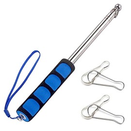 XOUDKE Telescopic Flagpole Set, 1 Piece Flag Pole Extendable 2 m with 4 Pieces Carabiner Hooks, Stainless Steel Flagpole Portable for Flag Peace Flag, Travel Guide Camping