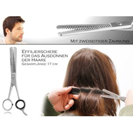 Premium thinning scissors hair scissors with case - hairdressing scissors for thinning hair - thinning scissors for every hair type 2-sided serrated stainless steel 6 inches