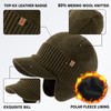 TOP-EX Waterproof 80% Merino Wool Peaked Beanie Hat Men with