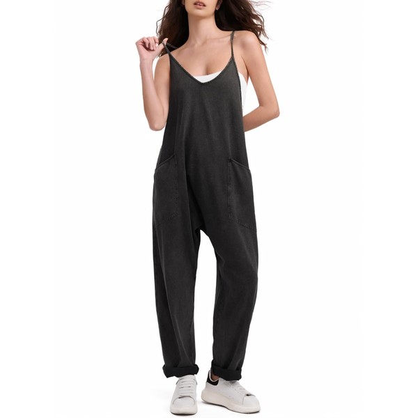 Exlura Womens Casual Summer Jumpsuits 2024 Romper Bib Outfits Adjustable