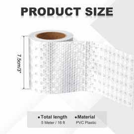 MECCANIXITY Reflective Tape, 3 Inch x 16 ft Self-Adhesive Trailer Reflector Tape Waterproof Warning Safety Sticker High Visibility Night Reflectors for Bikes Cars, White