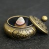 Incense Cauldron with Lid, Lotus Incense Burner Made of Alloy,