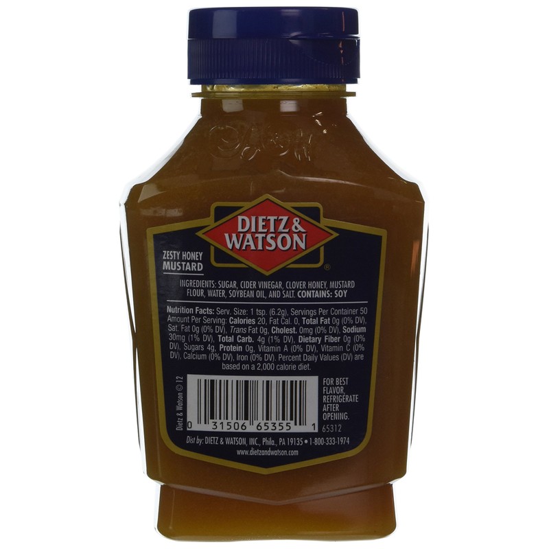 Dietz & Watson, Deli Compliments, Zesty Honey Mustard, 11oz Bottle