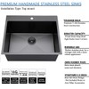 SHACO 18x18 Inch Drop In Black Bar Sink, 18 Inch