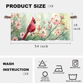 HDESDIS 1 Panel Retro Rustic Curtain Valance for Windows, Fantasy Floral Leaf Plants Rod Pocket Short Window Treatment Decor Drapes for Kitchen, Bathroom, 54" X 18"