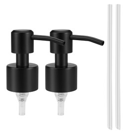 Soap Pump 2 Soap Dispenser Pump Head, Stainless Steel 304 Soap Dispenser Replacement Pump, with 2 Thread Bottles, Soap Dispenser, for Bottles with 28 mm Thread, for Liquid Soaps, Shampoos, Detergents