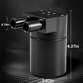 Lanotech Universal Billet Aluminum Oil Catch Can Tank Bottle Baffled 3/4" OD Barbed Hose Fitting, for N54 335i 535