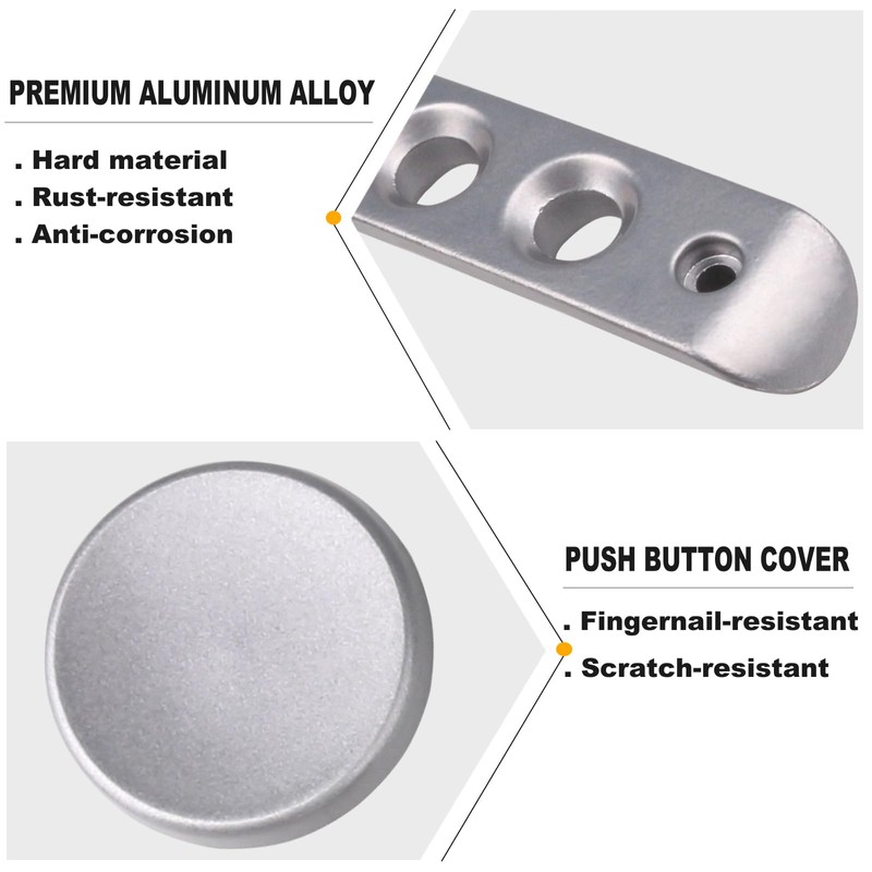 PKEDUO Silver Door Handle Inserts + Push Button Covers Compatible