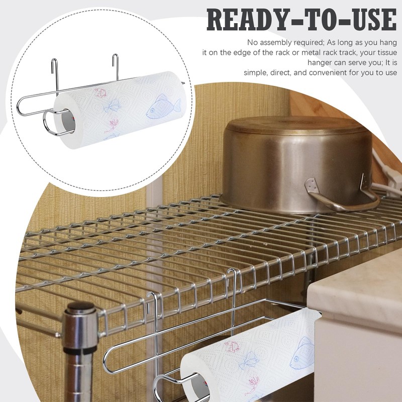 CroBlissful Paper Towel Holder for Wire Shelving 5'' D x