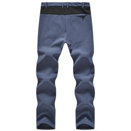 JHMORP Men's Winter Hiking Snow Ski Pants Waterproof Softshell Fleece Lined Insulated Work Pants 4 Pockets (Cool Gray,CA 38)