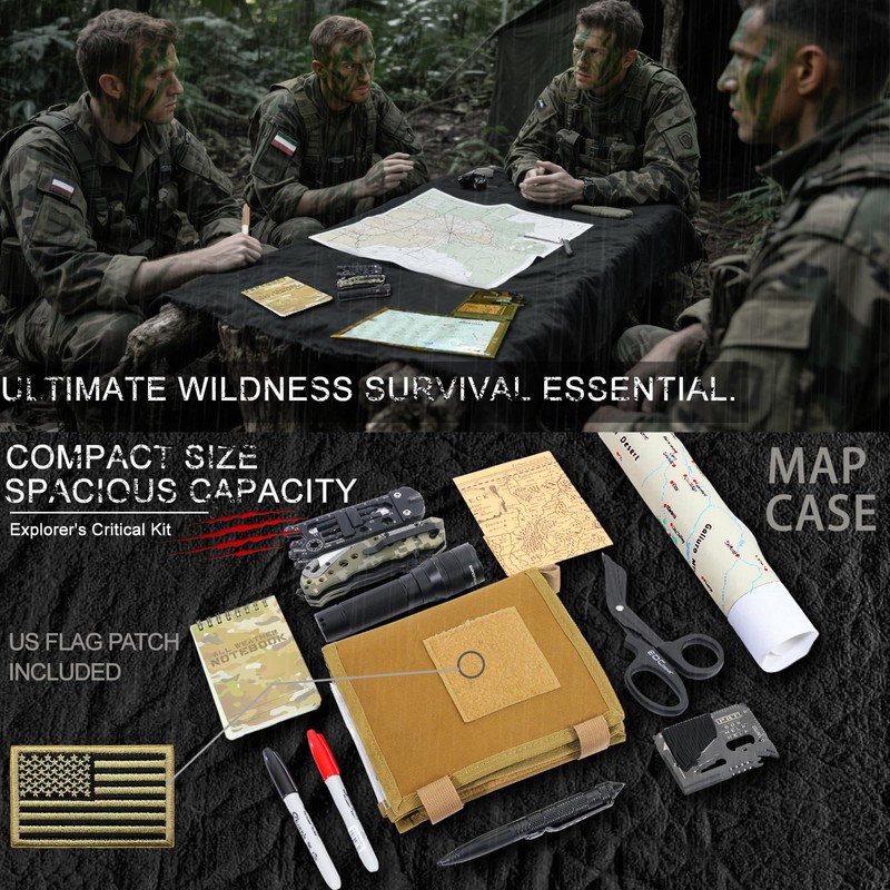 GORELAX Tactical Pouch Map Case, Military Foldable Map Storage Holder