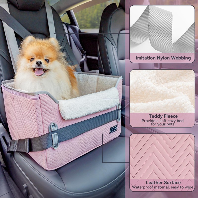 PETSFIT Dog Car Seats for Small Dogs, Portable Puppy Car