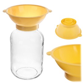 KADAX Plastic Jar Filler Funnel Funnel for Filling Mason Jars Diameter 43mm to 100mm Canning Funnel (Yellow)