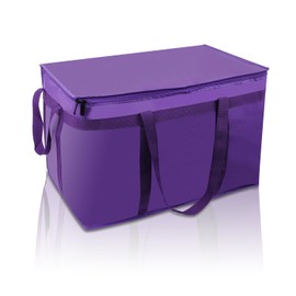 szkoo 1 Pack Insulated Food Delivery Bag Purple Pizza Delivery Bags for Hot & Cold Food, Large Capacity Reusable Warming Bag Catering Cooler Bag for Party