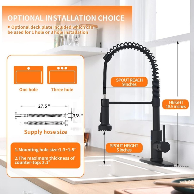 OWOFAN Kitchen Sink Faucet with Soap Dispenser Kitchen Faucet with