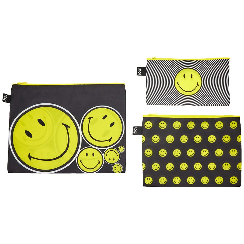LOQI(ローキー) 旅行用品・旅行小物 イエロー (約)L幅31×縦25cm/M幅27×縦20/S幅23×縦13cm SMILEY ZP.SM