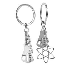 BESPORTBLE Pack of 2 Key Chains DNA Keychain Professional Microscope for Appreciation of Teachers Microscope Key Chain Chemistry Jewellery Student Party Supplies, Image 1