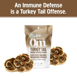 Om Mushroom Superfood Turkey Tail Mushroom Powder 3.5 Ounce Immunity Support