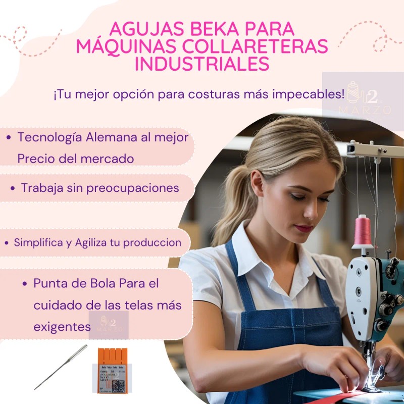 Agujas Beka Para Collaretera Uy128gas Paquete Con 50 Pz 16/100