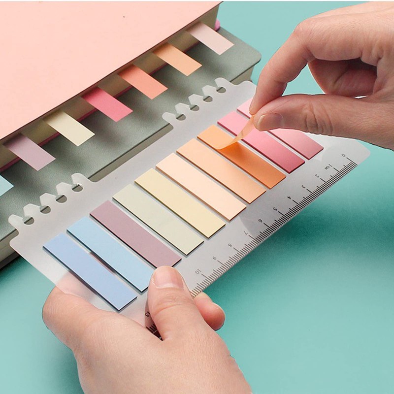 1200Pcs Sticky Tabs, Transparent Sticky Notes Flags Pastel Book Tabs