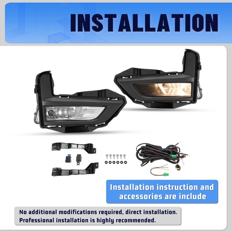 KUAFU Fog Light Kit Compatible with 2017-2020 Nissan Rogue Replacement