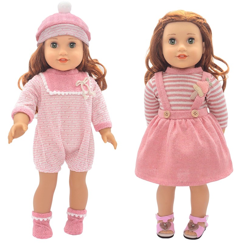 14-16 Inch Doll Clothes Dress and Accessories with Hat Socks