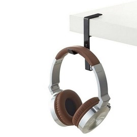 AIMALL Adjustable Metal Headphone Desk Display Stand with Clamp - PU Leather Pad, Multipurpose Hanger for Headphones, Bags, and Accessories