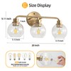 Watyo Bathroom Light Fixtures Gold Vanity Light 3 Light Wall
