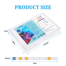 VSSHE Aquarium Test Strips, 7 in 1 Fish Tank Test Kit, Freshwater Saltwater Aquarium Water Test Kit to Detect pH Nitrite Nitrate Chlorine Carbonate Hardness, Testable in 60 seconds (GH & KH) (200 Pcs)