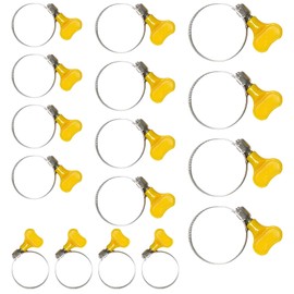 16 Pieces 4 Size Hose Clips Set with Handle, Adjustable 16mm-40mm Range Garden Hose Clamp, Stainless Steel Garden Tightening Pipe Clamp for Hose Pipe Tube, for Securing Home Gas Flexible Connections