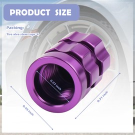 4PCS Tire Valve Caps with O-Ring,2025 Upgrade Valve Stem Caps for Cars Decorations,Rustproof Tire Valves Stem-Caps Automotive Exterior Accessories for Most Bikes,Motorbikes (Purple)