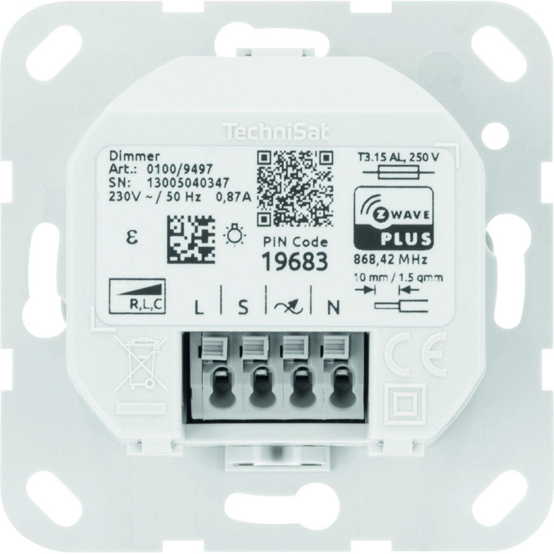 TechniSat Smart-Home On/Off Switch/Dimmer/Roller Shutter Switch/Series Switch Insert (Flush-Mounted Box,