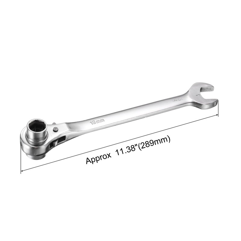 uxcell 2 in 1 Scaffolding Podger Ratchet Wrench 19mm x