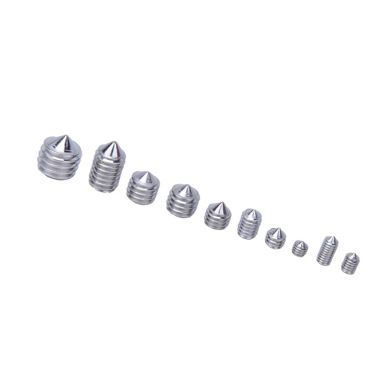 200Pcs Grub Screw Cone Point Hex Socket Stainless Steel for