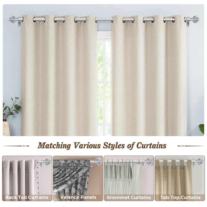 1 Inch Curtain Rods 72 to 144 Inches (6 to