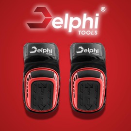 Delphi Gel Knee Pads for Work Professional Knee Protection with Comfortable Gel Cushion Knee Pads Tilers for Professional Craftsmen, DIY for Construction Site, Garden, Tiles - Set with Gloves