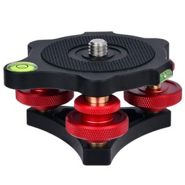 koolehaoda Leveler with Bubble Level LP-64 for Tripod 3/8 Mounting Screw 3 Adjustment Dials for Camera Tripod